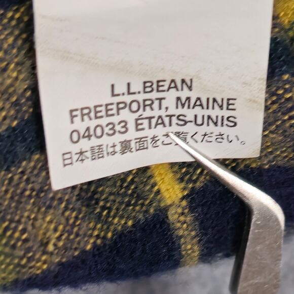 L.L.Bean Shirt Mens Size Large Tall Flannel Yellow Blue Plaid - Picture 13 of 16